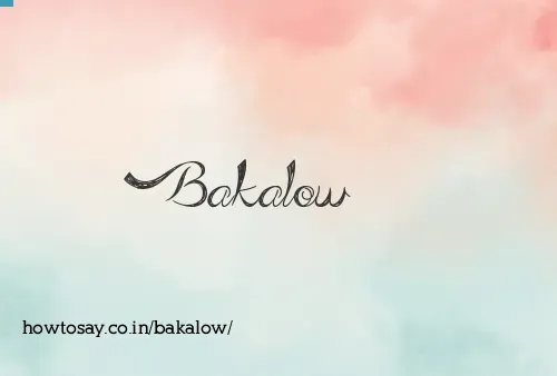Bakalow