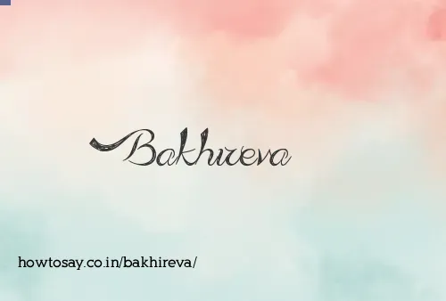 Bakhireva