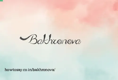 Bakhronova