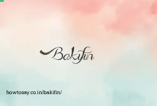 Bakifin