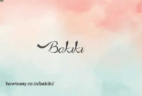 Bakiki