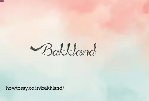 Bakkland