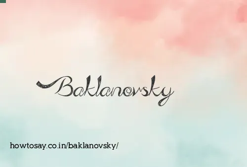 Baklanovsky