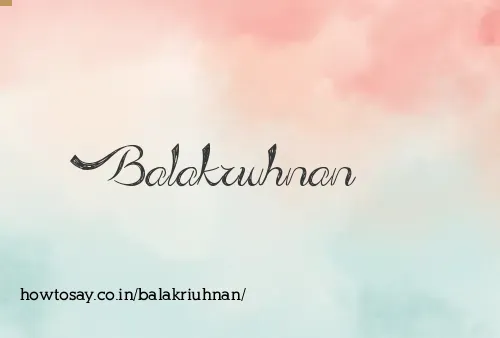 Balakriuhnan