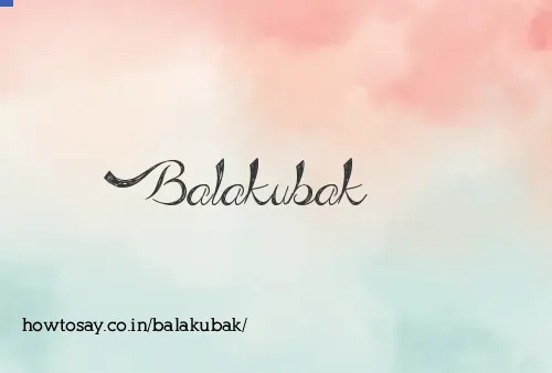 Balakubak