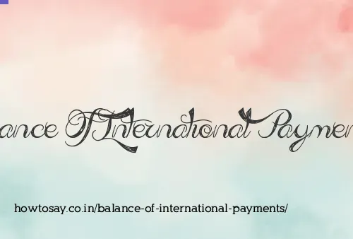 Balance Of International Payments