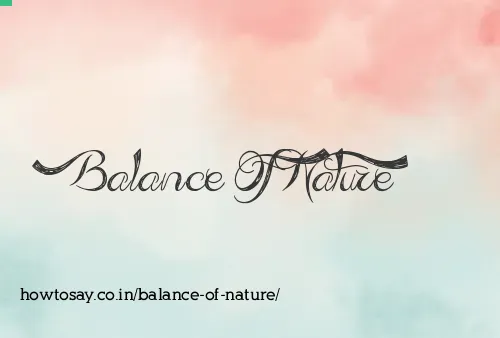 Balance Of Nature