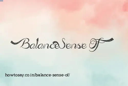 Balance Sense Of