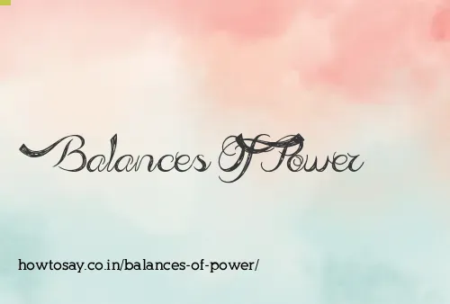 Balances Of Power