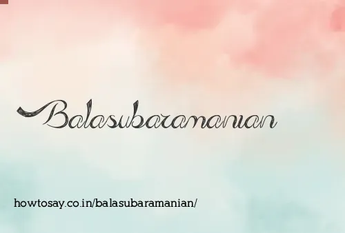 Balasubaramanian