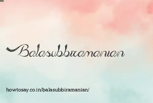 Balasubbiramanian