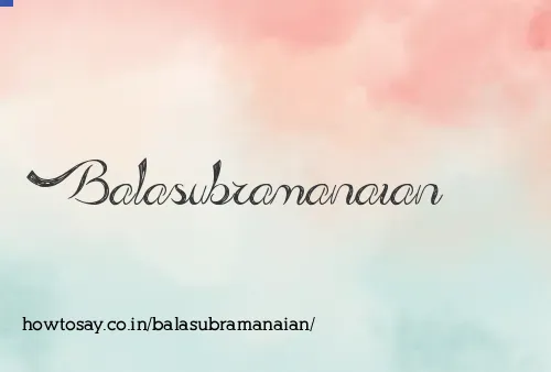 Balasubramanaian