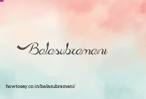 Balasubramani