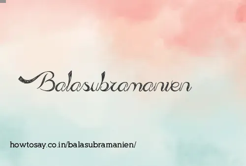 Balasubramanien