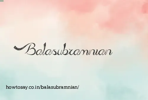Balasubramnian