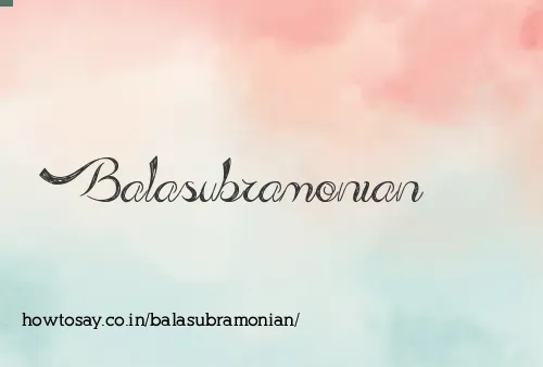 Balasubramonian