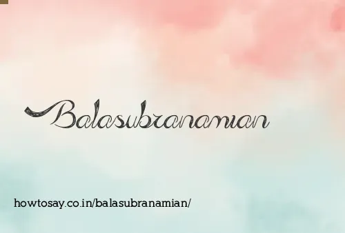Balasubranamian