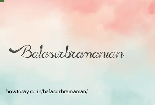 Balasurbramanian
