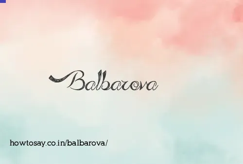 Balbarova