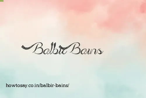 Balbir Bains