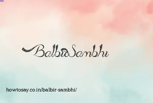Balbir Sambhi