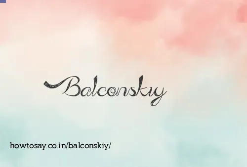 Balconskiy