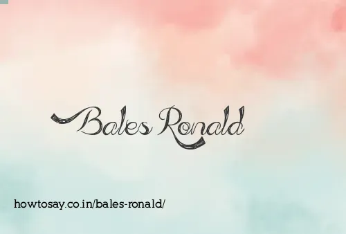 Bales Ronald