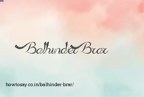 Balhinder Brar