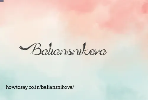 Baliansnikova