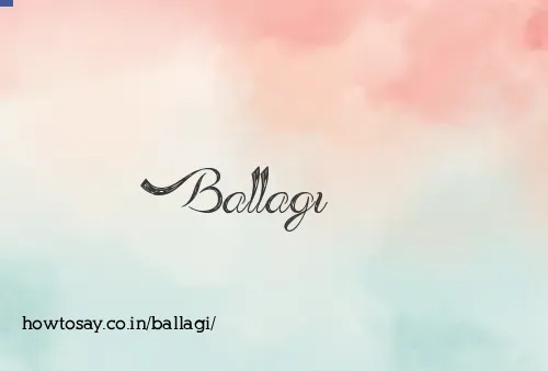 Ballagi