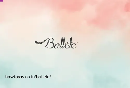 Ballete