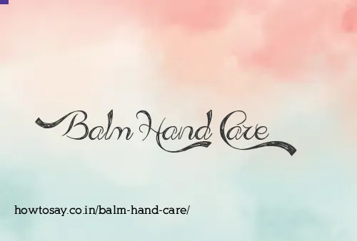 Balm Hand Care