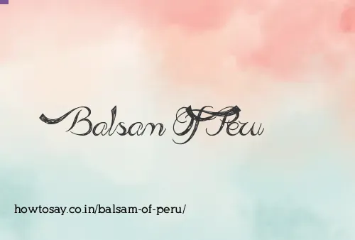 Balsam Of Peru
