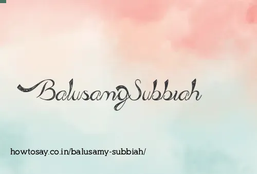 Balusamy Subbiah