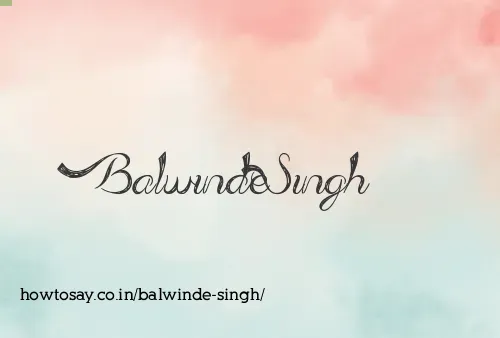 Balwinde Singh