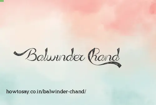 Balwinder Chand