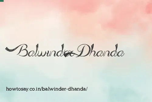 Balwinder Dhanda