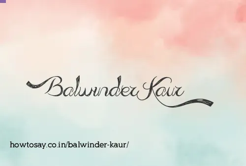 Balwinder Kaur