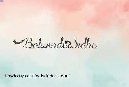 Balwinder Sidhu