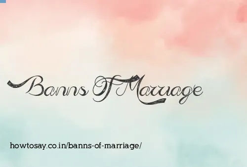 Banns Of Marriage