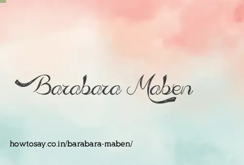 Barabara Maben