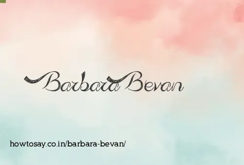 Barbara Bevan