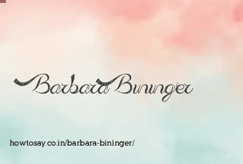 Barbara Bininger
