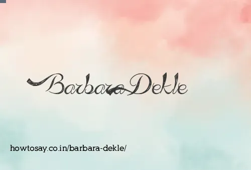 Barbara Dekle