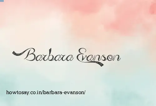 Barbara Evanson