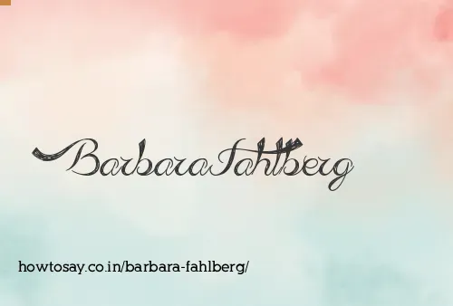 Barbara Fahlberg