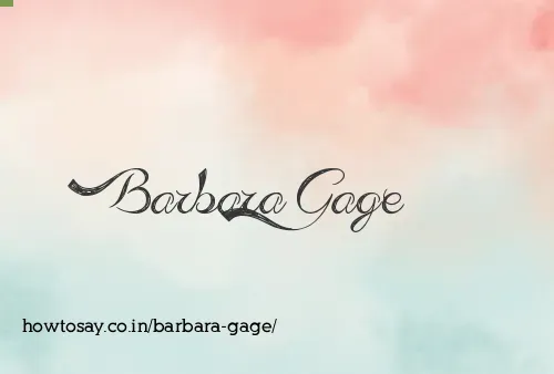 Barbara Gage