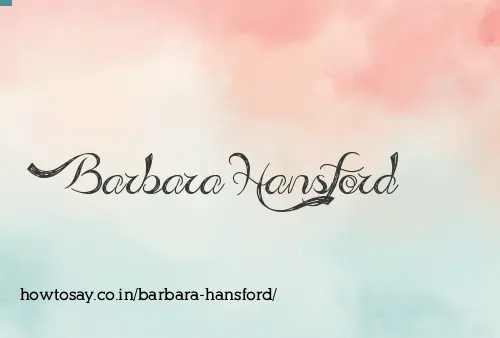 Barbara Hansford