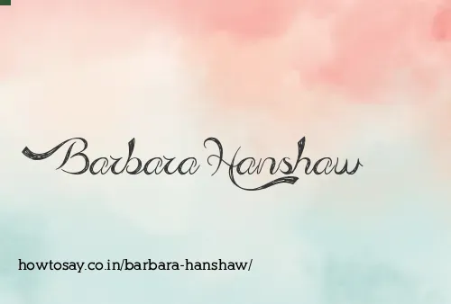 Barbara Hanshaw
