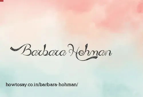 Barbara Hohman